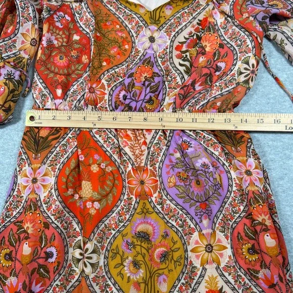Farm Rio Anthropologie Maxi Dress Womens‎ S Floral Boho Cottagecore Ruffle Flowy - Picture 9 of 12